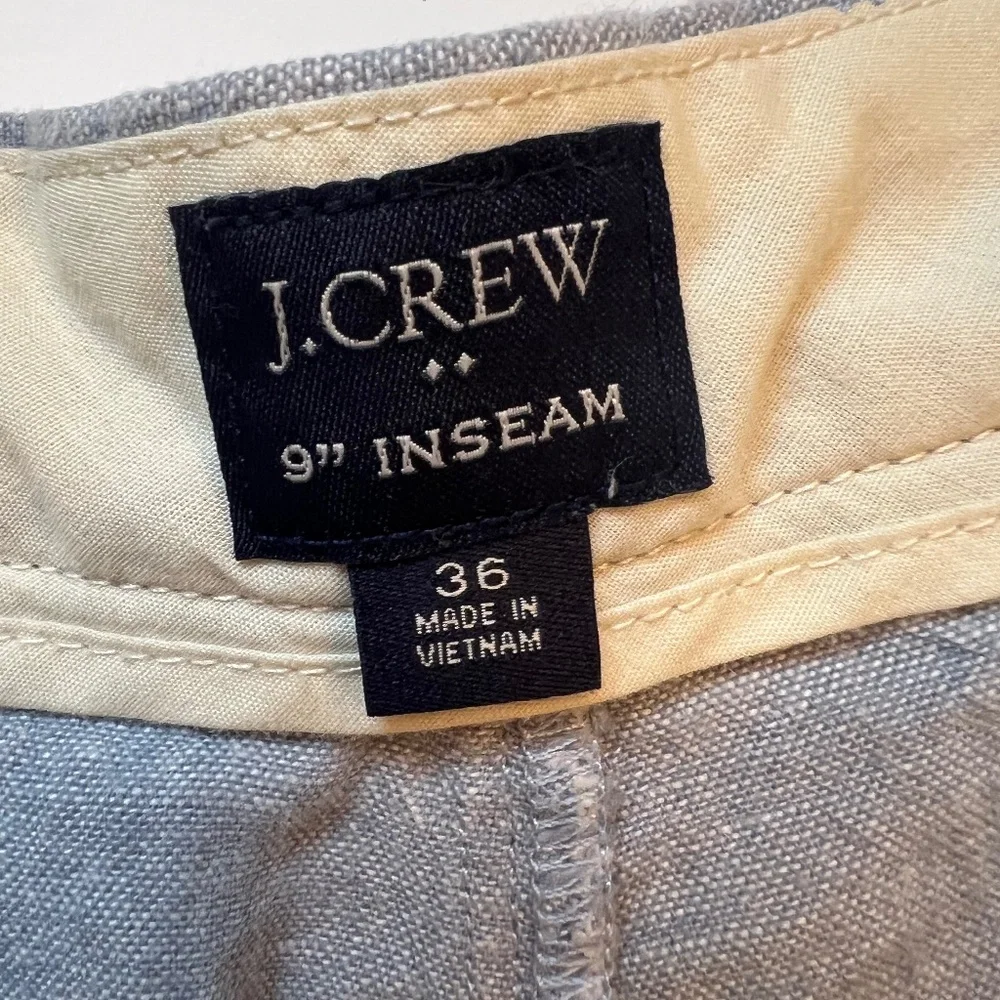 J. Crew Light Blue Cotton/Linen 9” Shorts for Men. Size 36